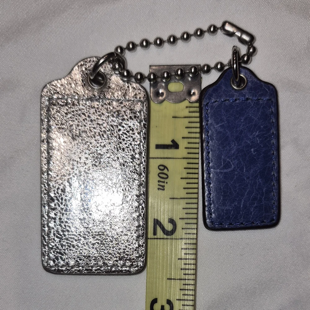 Coach Blue and Silver Leather Hangtags Set - Picture 3 of 4